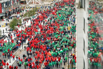 Manifestación contra la austeridad en Bruselas.