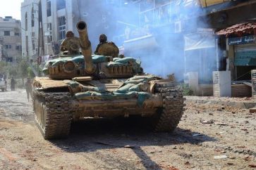 Tanque del Ejército sirio en Jobar.