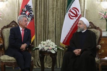 El presidente austriaco Heinz Fischer y su homólogo iraní, Hassan Rohani