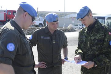 Miembros de las fuerzas de la ONU en el Sur del Líbano