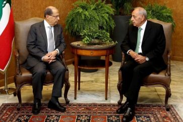 El presidente del Líbano, Michel Aoun, y el presidente del Parlamento, Nabih Berri