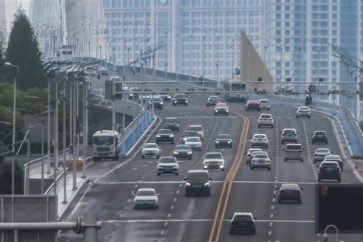 Carretera en la ciudad de Wuhan