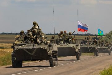 Tropas rusas en la región de Zaporiya.