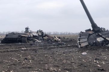 Tanque ucraniano destruido