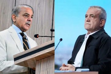 El primer ministro de Pakistán, Shehbaz Sharif y el presidente electo de Irán, Masud Pezeshkian